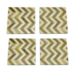 Handcrafted Bone & wood Coasters for Drinks - Modern 4-Inch Drink Coasters - Home decor Bar Accessories